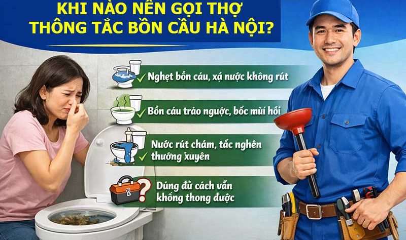 Khi nào nên gọi thợ thông tắc bồn cầu Hà Nội?