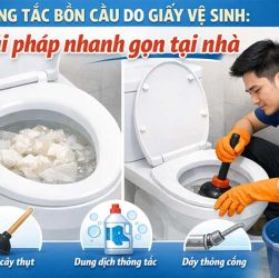 Thông tắc bồn cầu do giấy vệ sinh: Giải pháp nhanh gọn tại nhà